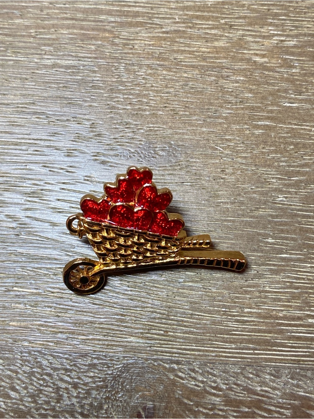 Avon heart wheelbarrow pin